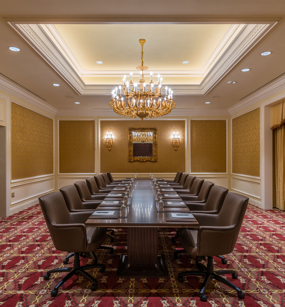 Bagetelle meeting space with boardroom on the third floor of The Grand America.