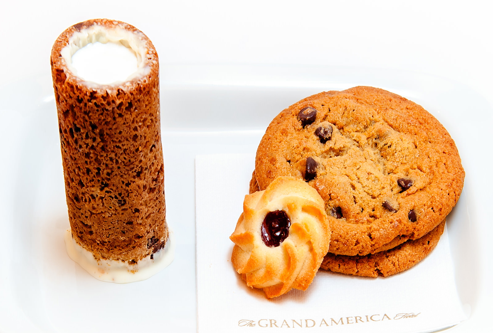 The Grand America Hotel Cookie Assortment Served with Milk