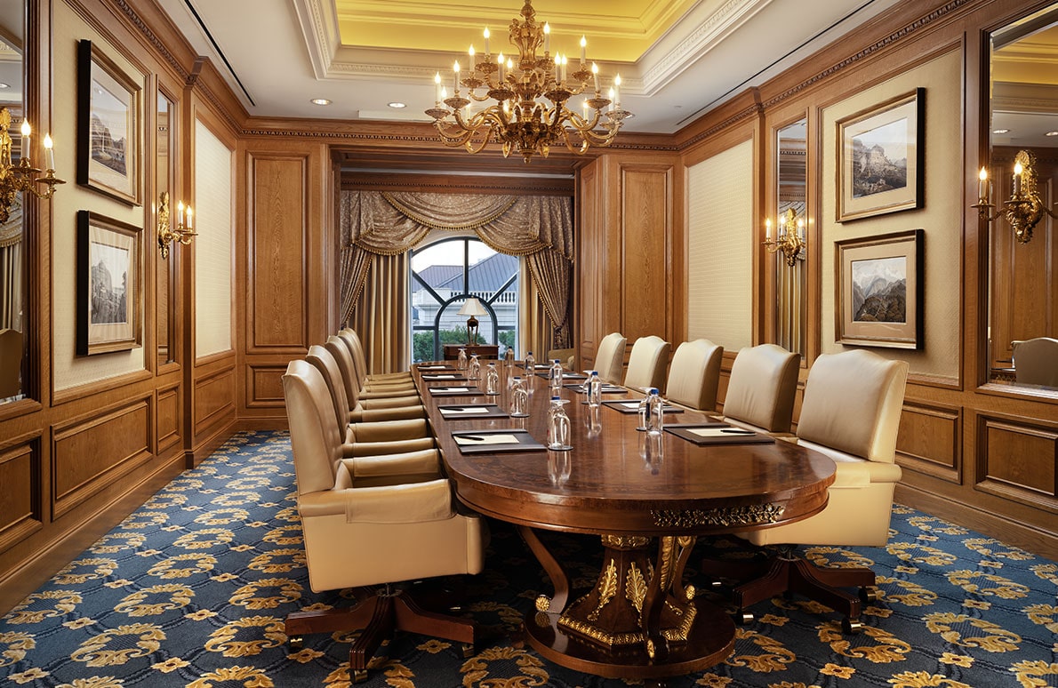 Embassy boardroom with chairs on the third floor at The Grand America
