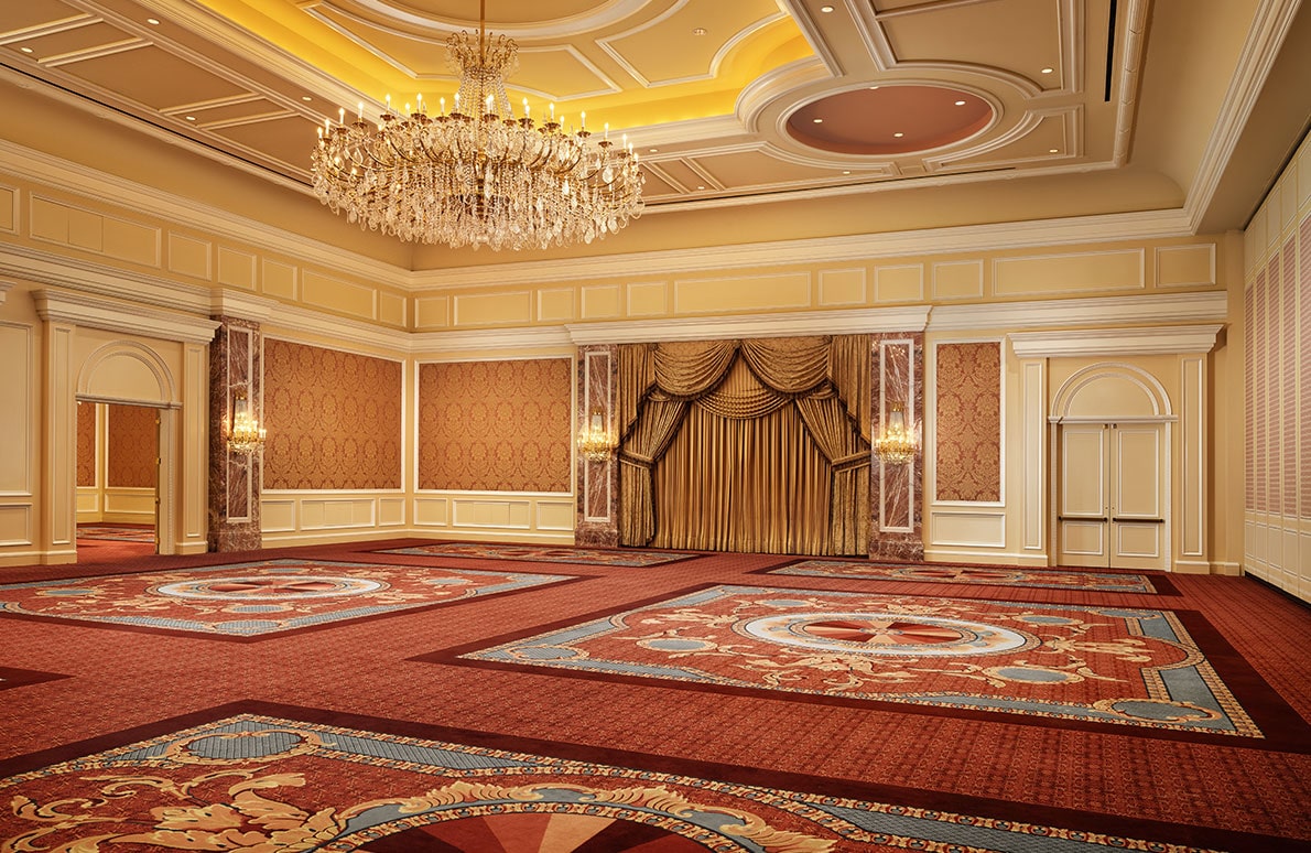 Grand Ballroom conference space with chairs and tables on the first floor of The Grand America