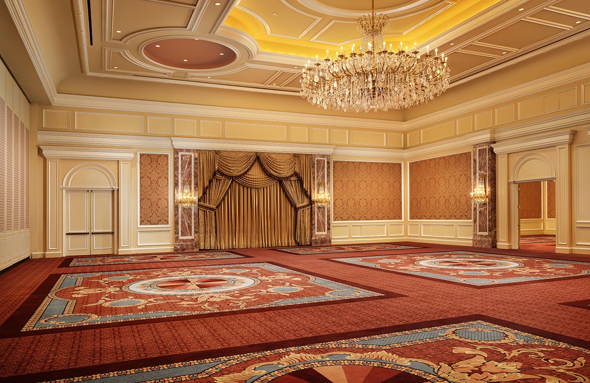 Grand Ballroom conference space with chairs and tables on the first floor of The Grand America