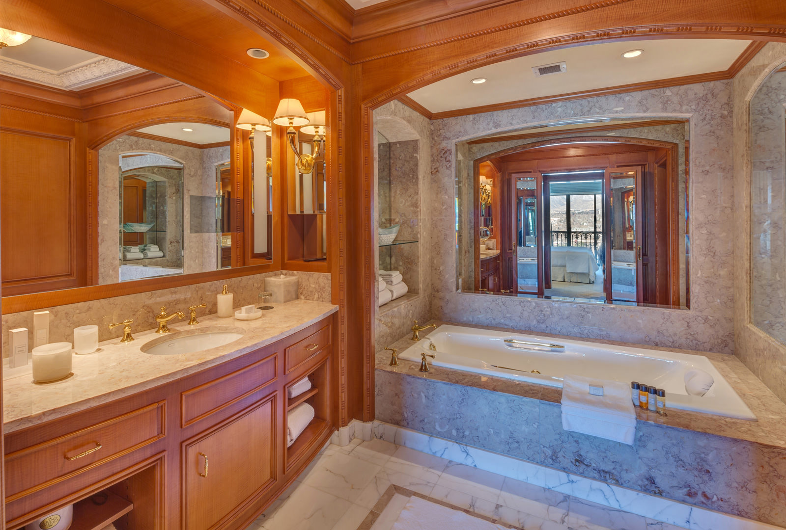 Grand America Hotel Presidential Suites Bathroom with Carrara marble