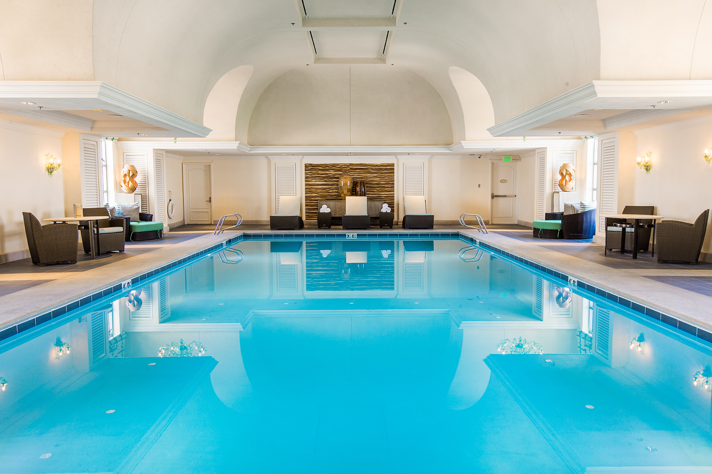 View of The Grand America Hotel Indoor Pool.