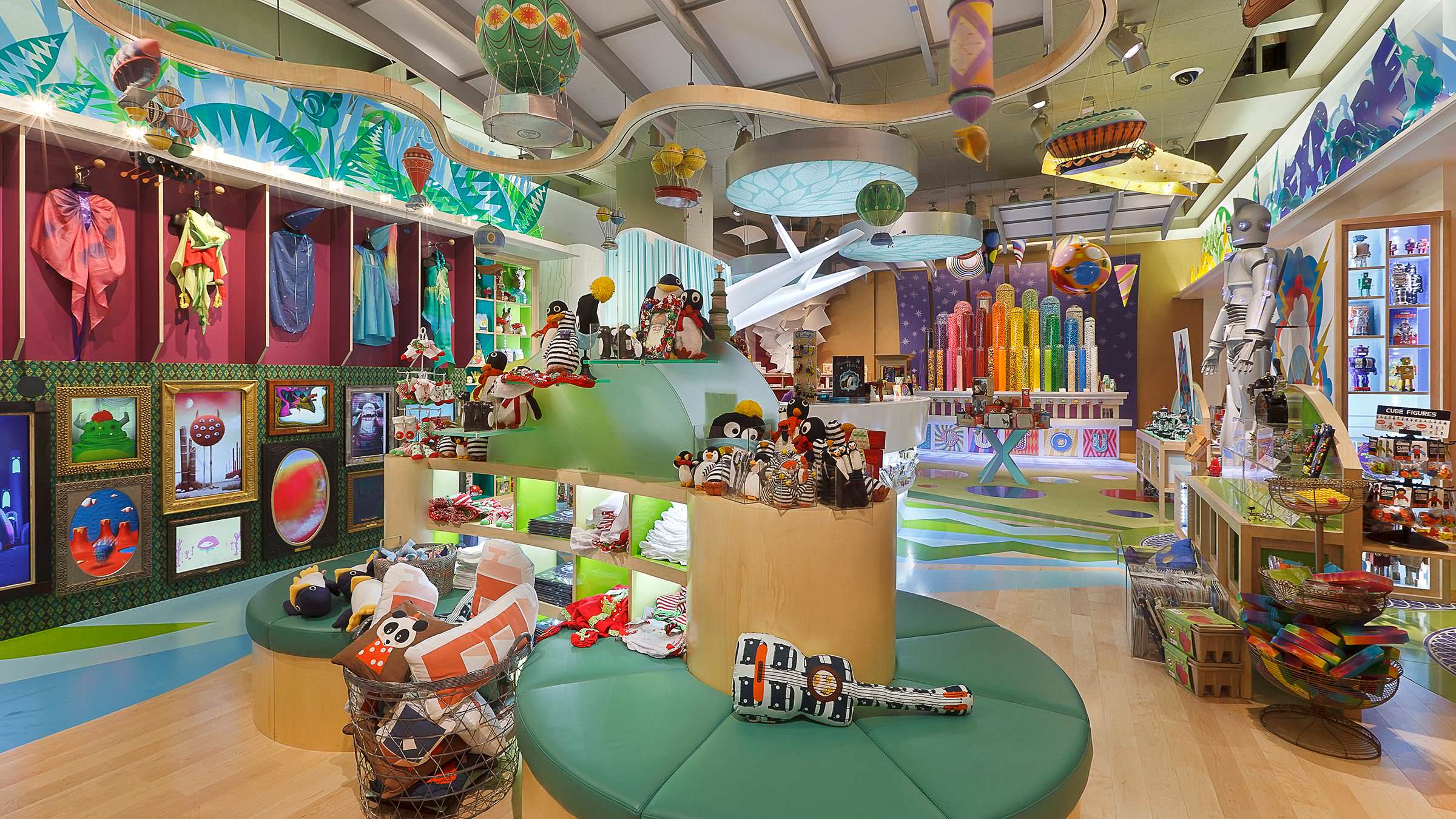 Grand America Hotel's JouJou Toy Store with stuffed toys, games, and children's costumes.