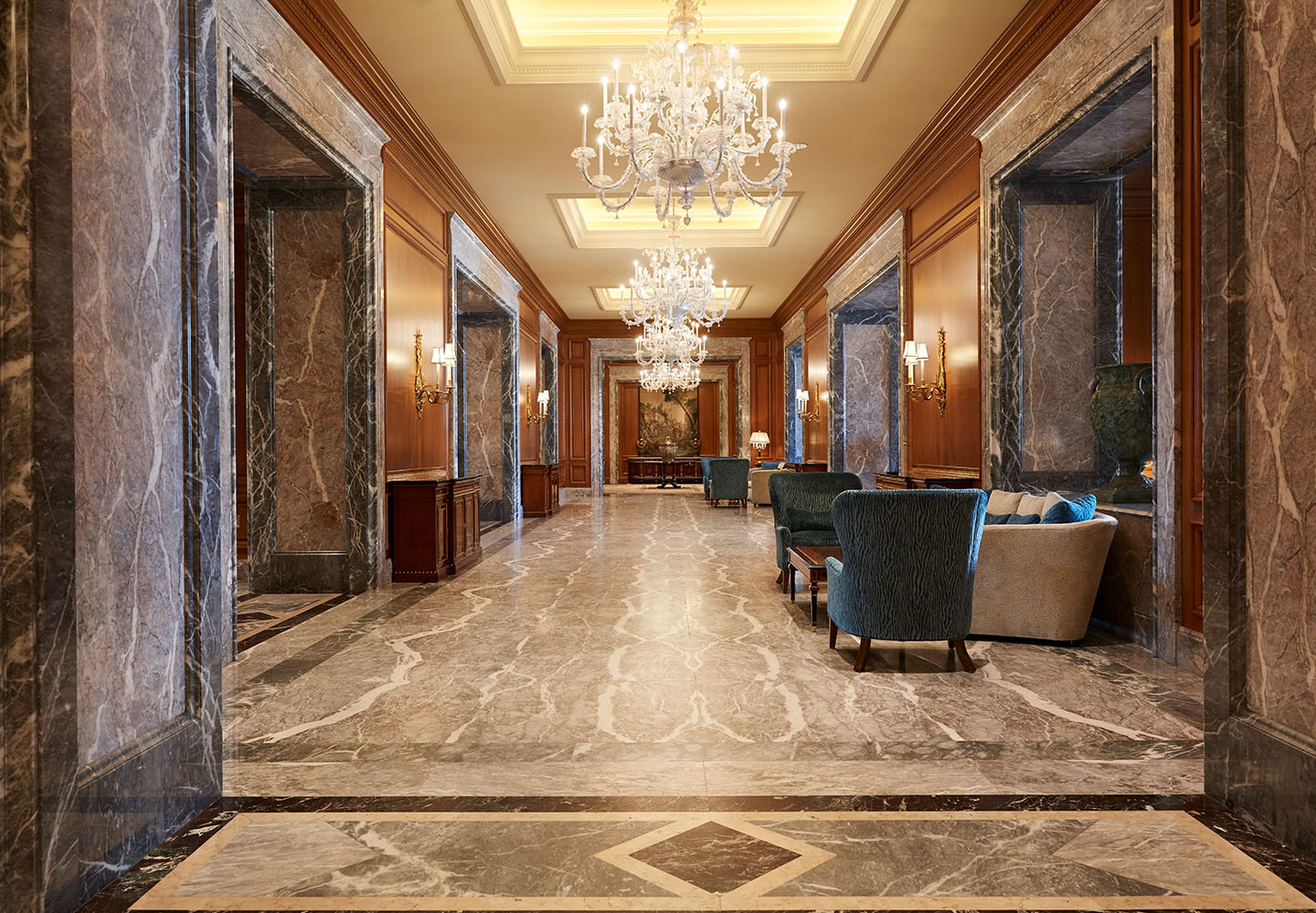 The Grand America Hotel Lobby hallway