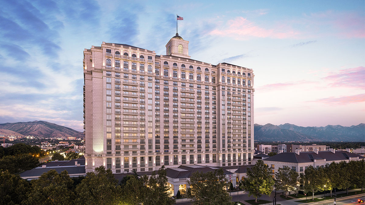 The Exterior of the Grand America Hotel from Main Street in Salt Lake City