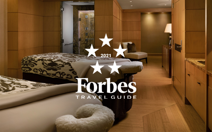 Couple's Spa Treatment Room with Forbes Travel Guide 5 star logo 2021.