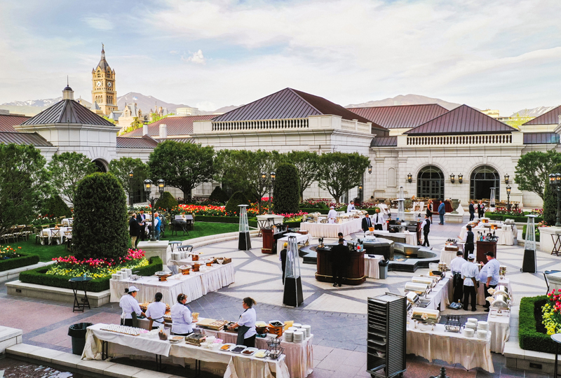 view of outdoor patio space and event