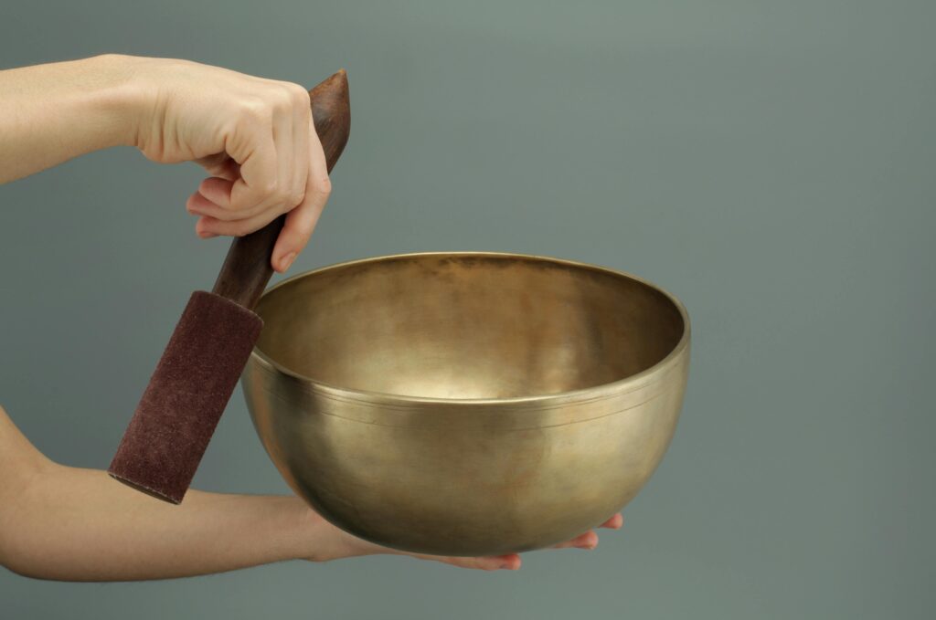 Sound bath stock photo